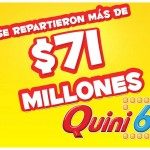 SE REPARTIERON MÁS DE 71 MILLONES EN EL QUINI 6