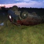 DOS LESIONADOS AL VOLCAR UN AUTO EN LA RUTA 39