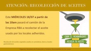 recolección de aceite