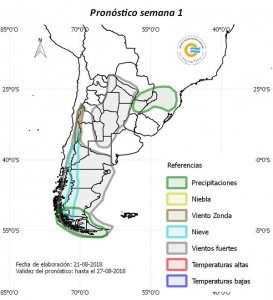 Pronóstico hasta el 27 - 08 - 18